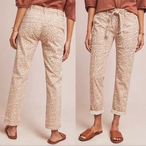 Anthropologie The Wanderer Leopard print utility pants size 26 with belt.